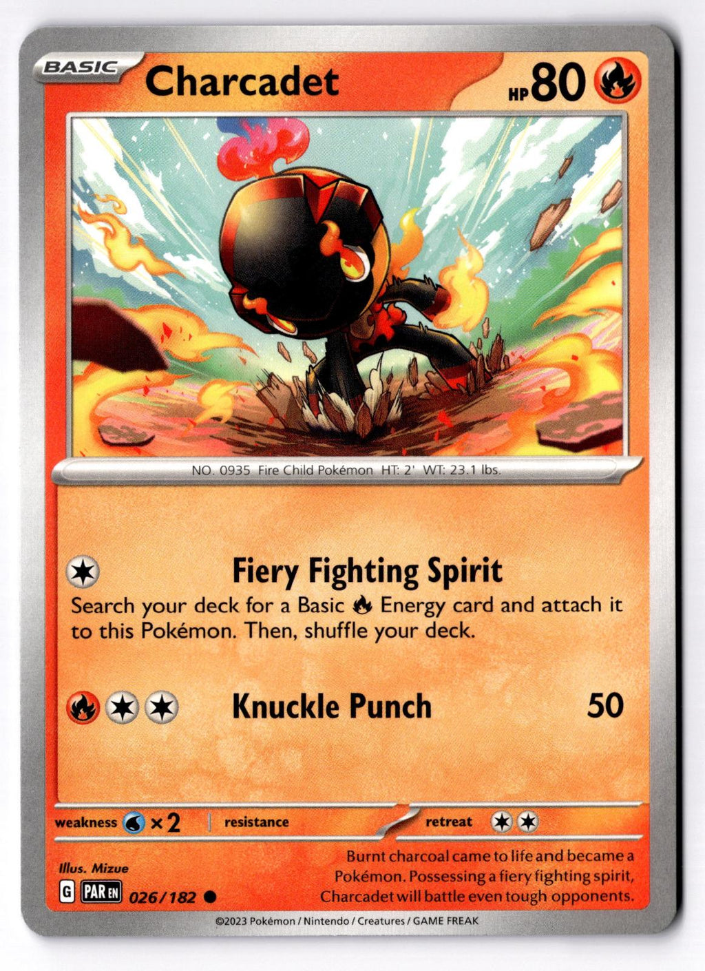 Charcadet 026/182 Common Paradox Rift Pokemon Near Mint