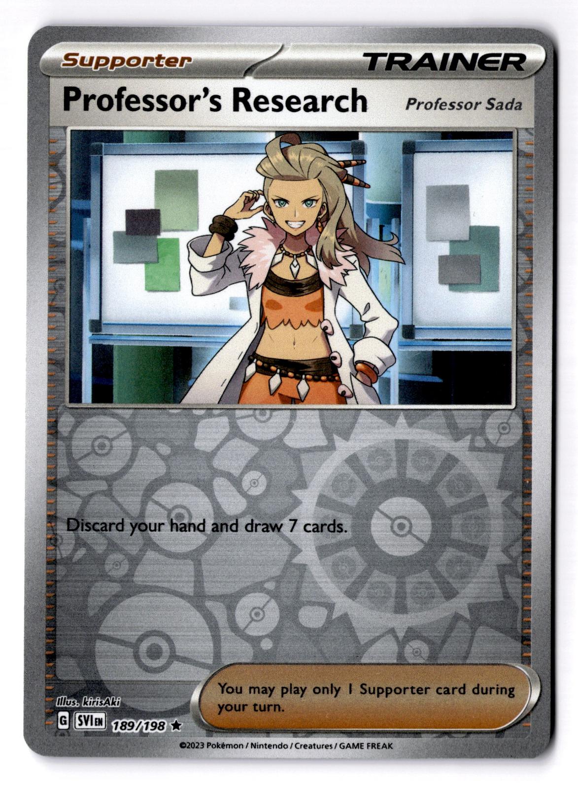 Professor's Research [Professor Sada] 189/198 R Pokemon Reverse Holo NM