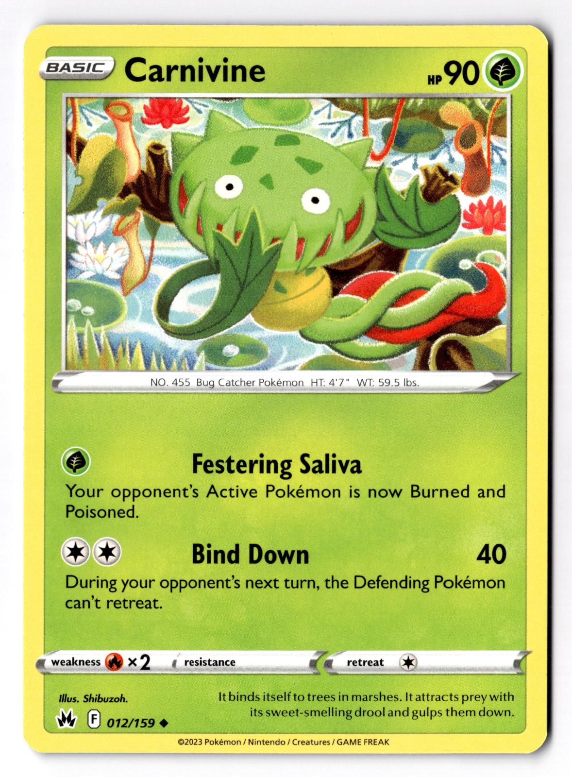 Carnivine 012/159 Uncommon Crown Zenith Pokemon Near Mint