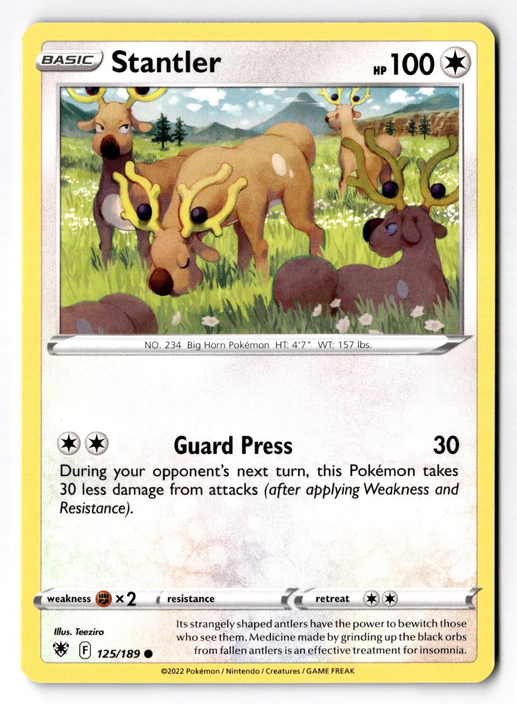 Stantler 125/189 Common Astral Radiance Pokemon Near Mint