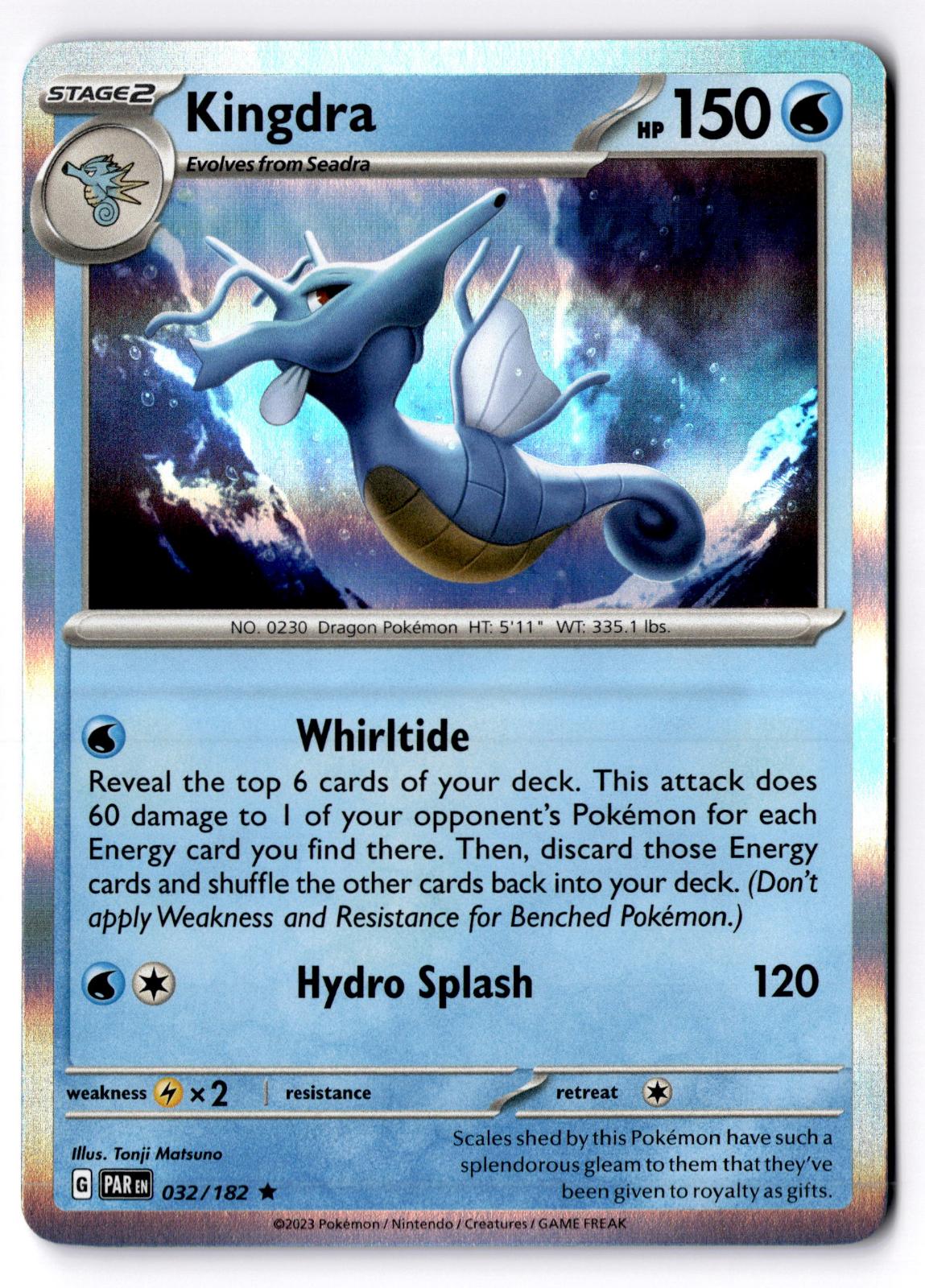 Kingdra 032/182 Rare Paradox Rift Pokemon Holo Lightly Played