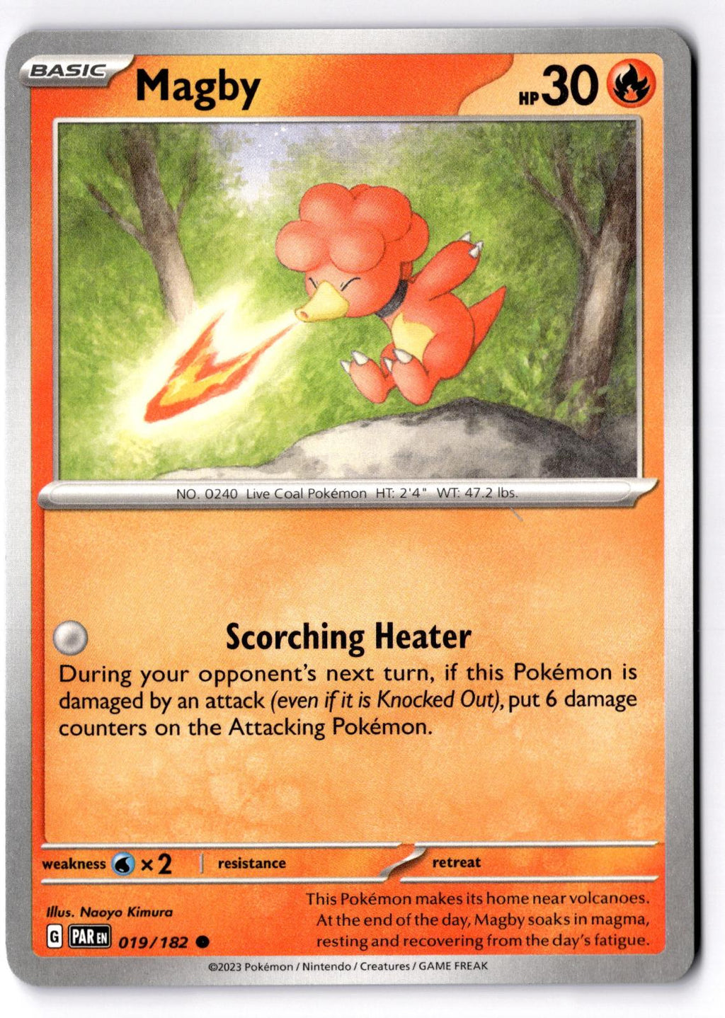 Magby 019/182 Common Paradox Rift Pokemon Near Mint
