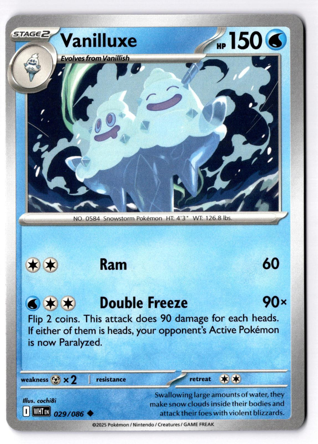 Vanilluxe 029/086 Uncommon White Flare Pokemon Near Mint