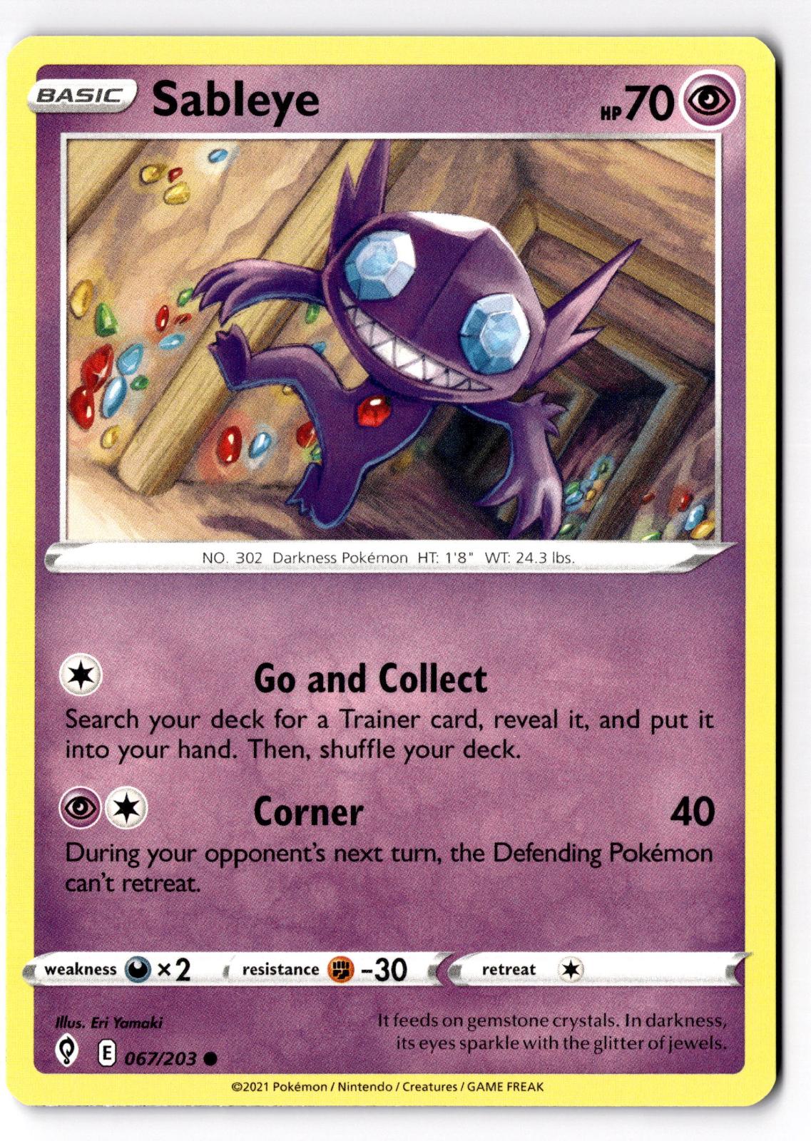 Sableye 067/203 Common Evolving Skies Pokemon Lightly Played