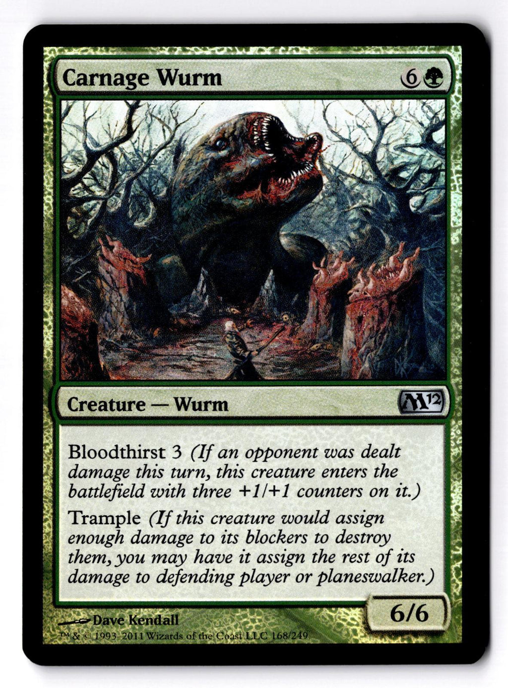 Carnage Wurm 168 Uncommon Magic 2012 (M12) Magic: The Gathering Foil LP