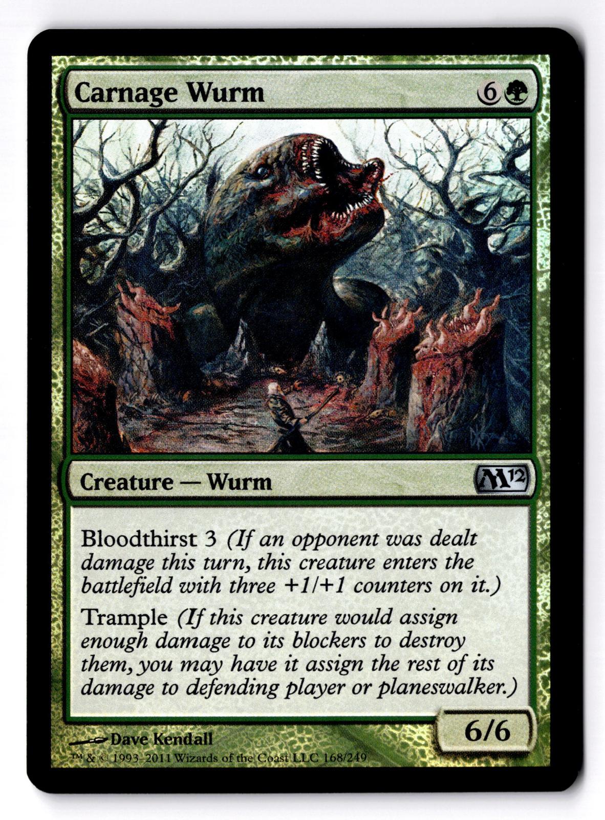 Carnage Wurm 168 Uncommon Magic 2012 (M12) Magic: The Gathering Foil LP