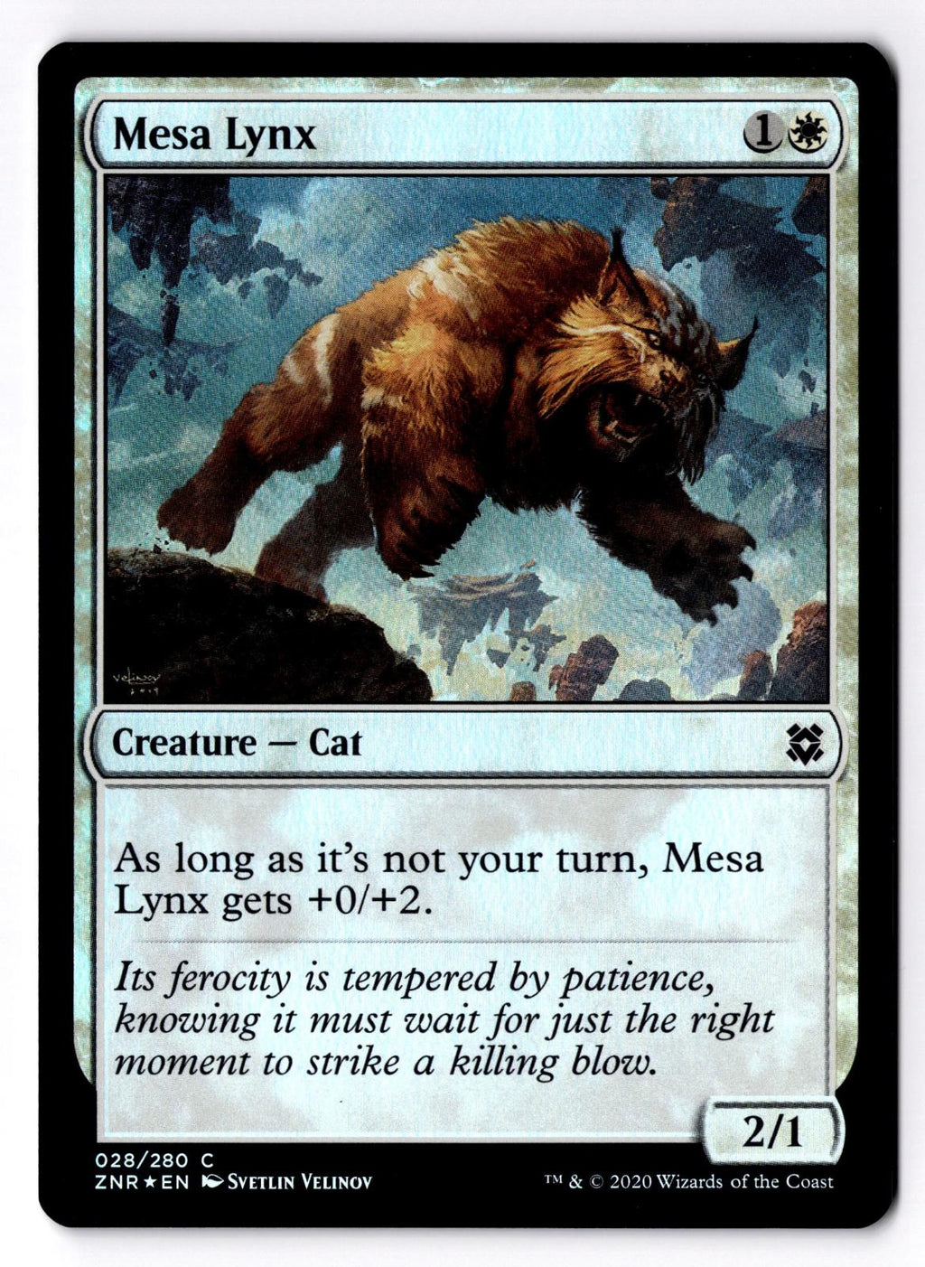 Mesa Lynx 28 Common Zendikar Rising Magic: The Gathering Foil Lightly Played