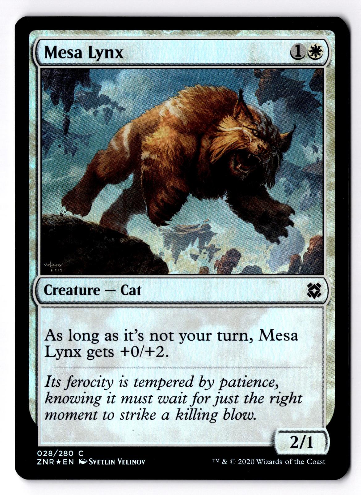 Mesa Lynx 28 Common Zendikar Rising Magic: The Gathering Foil Lightly Played