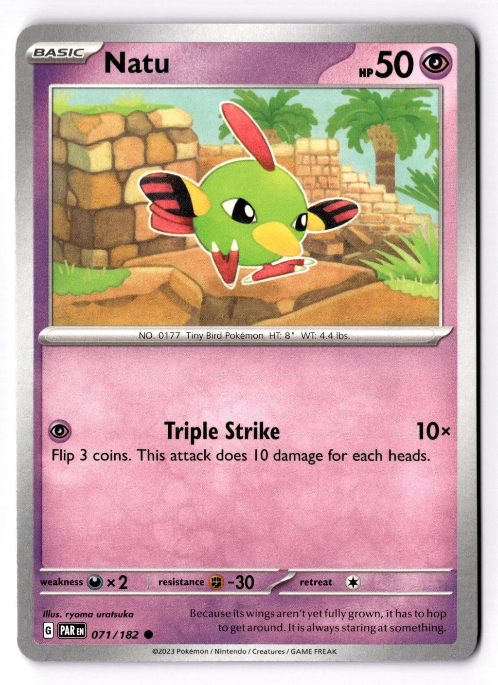 Natu 071/182 Common Paradox Rift Pokemon Near Mint