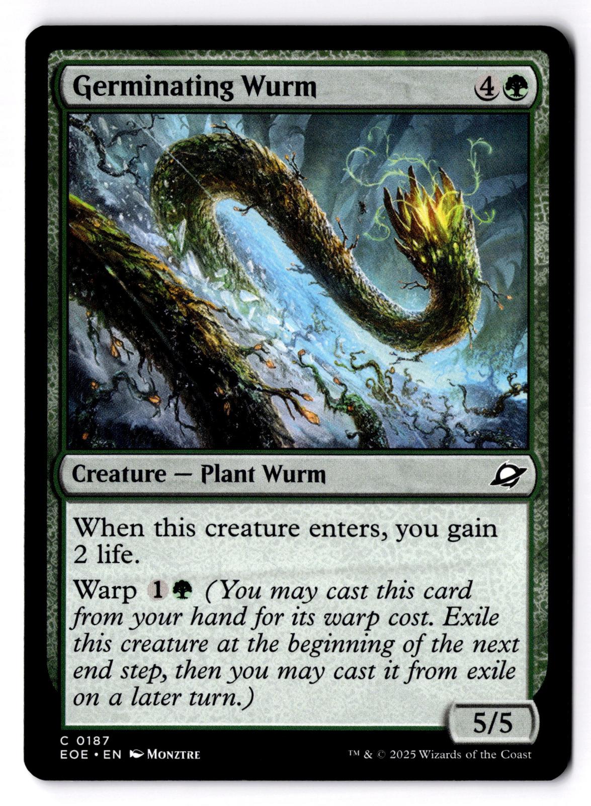 Germinating Wurm 187 Common Edge of Eternities Magic: The Gathering LP