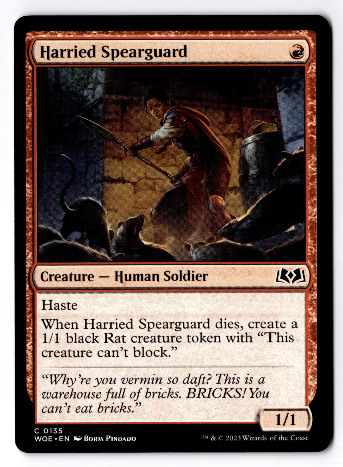 Harried Spearguard 135 Common Wilds of Eldraine Magic: The Gathering LP