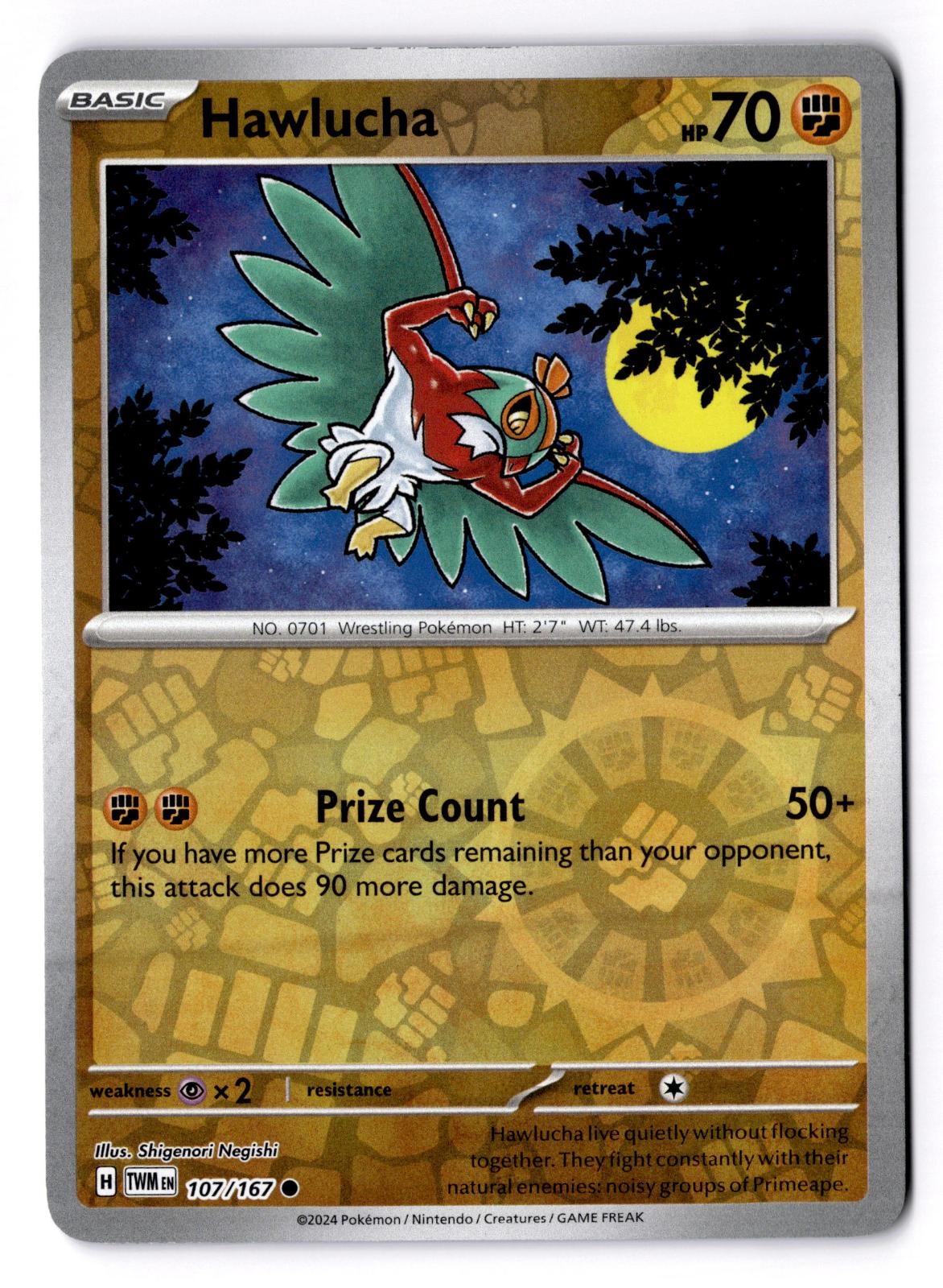 Hawlucha 107/167 Common Twilight Masquerade Pokemon Reverse Holo Near Mint
