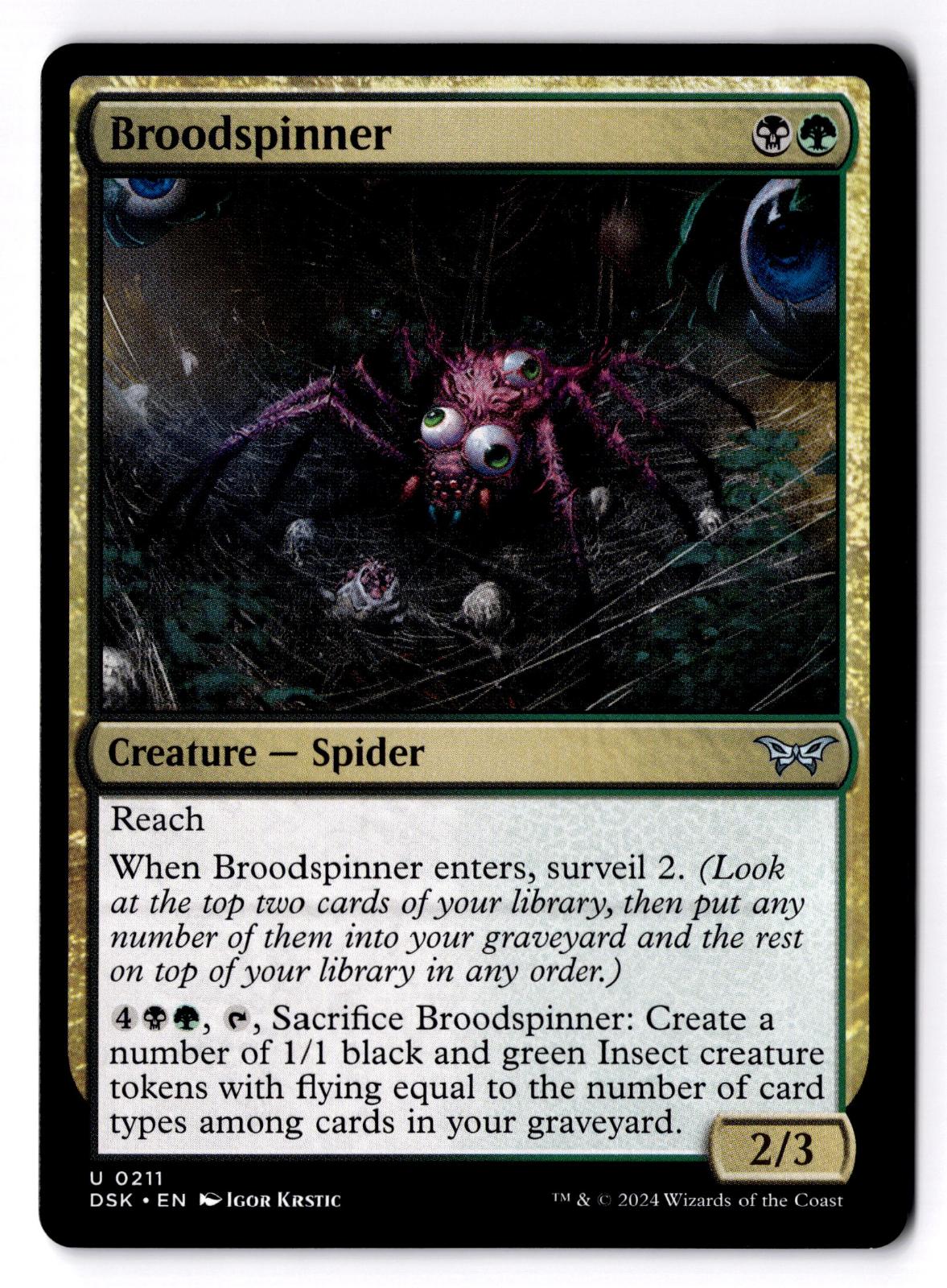 Broodspinner 211 Uncommon Duskmourn: House of Horror Magic: The Gathering LP