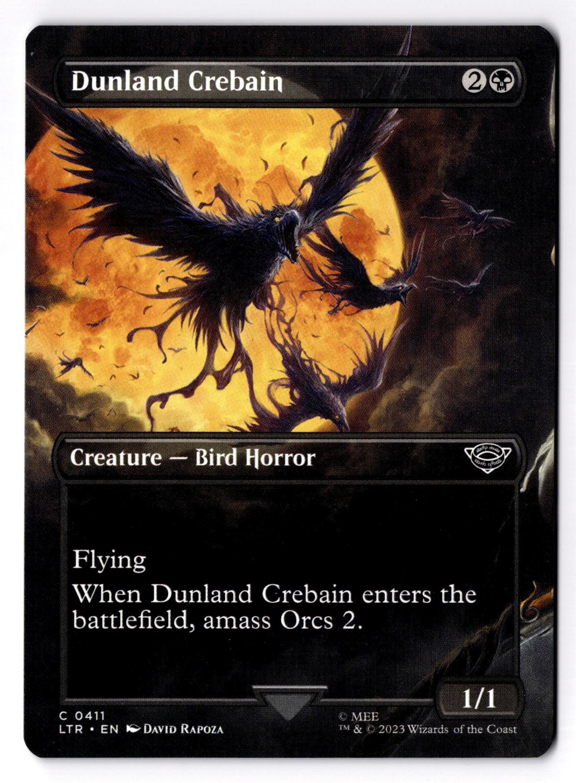 Dunland Crebain (Borderless) 411 The Lord of the Rings Magic: The Gathering LP