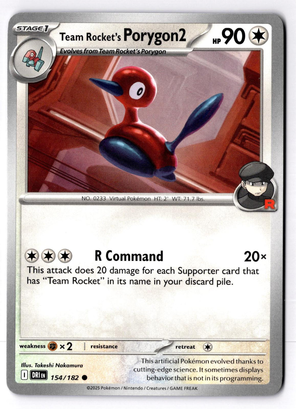 Team Rocket's Porygon2 154/182 Common Destined Rivals Pokemon Near Mint