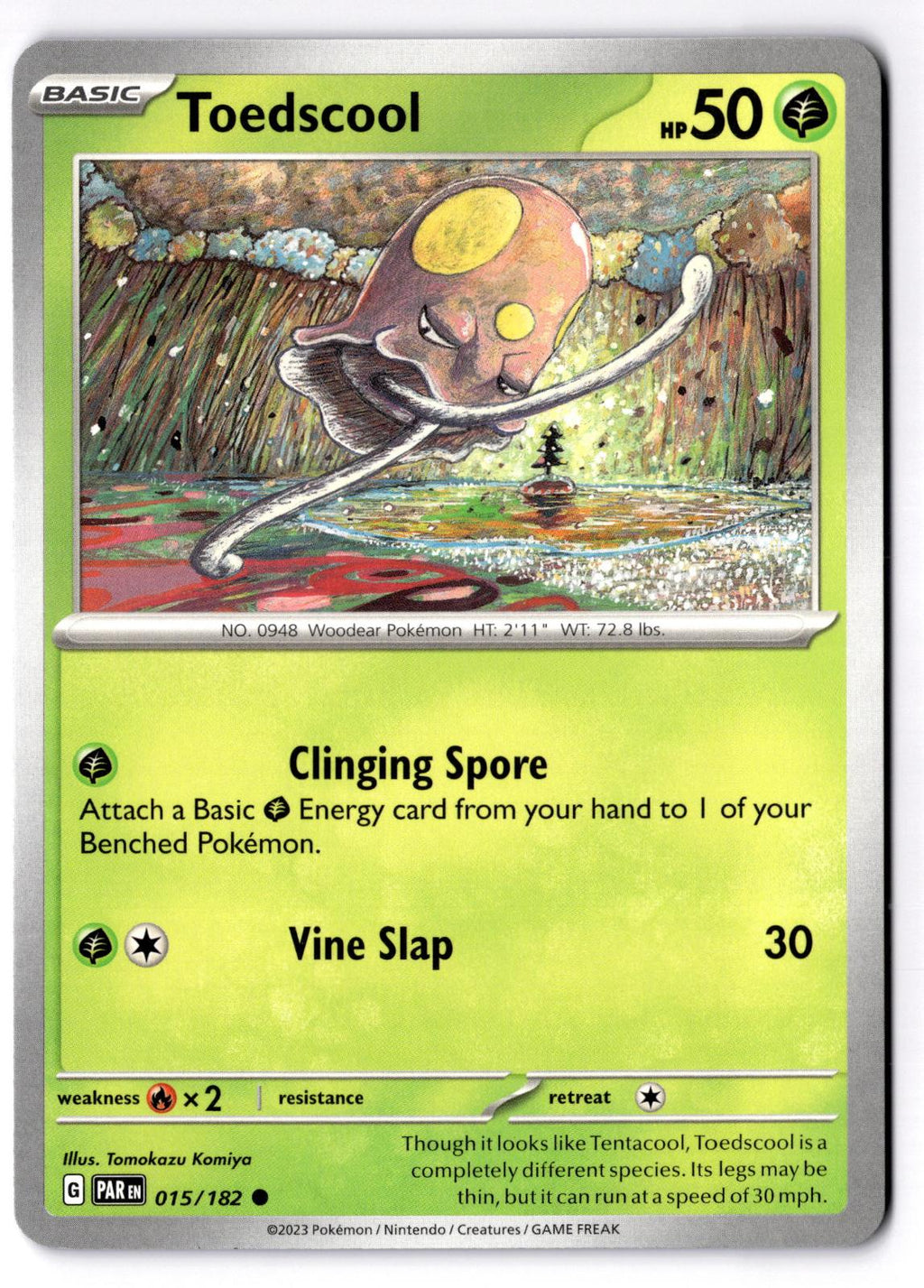Toedscool 015/182 Common Paradox Rift Pokemon Near Mint