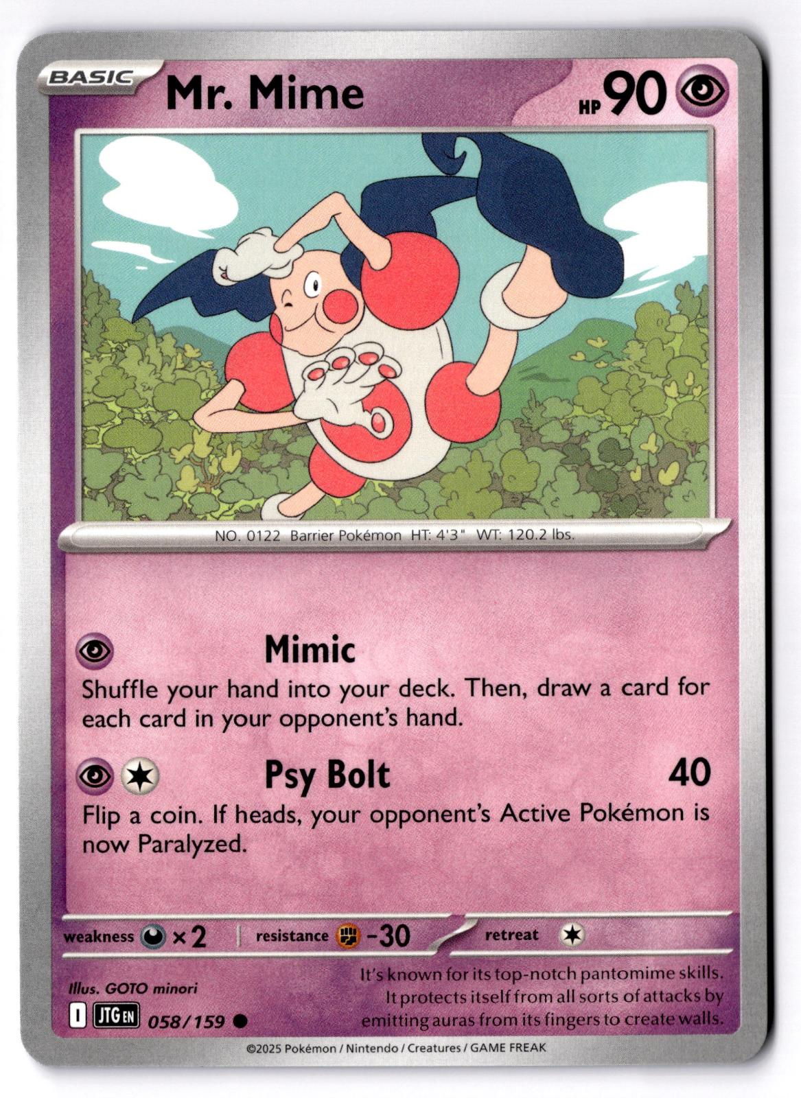 Mr. Mime 058/159 Common Journey Together Pokemon Near Mint