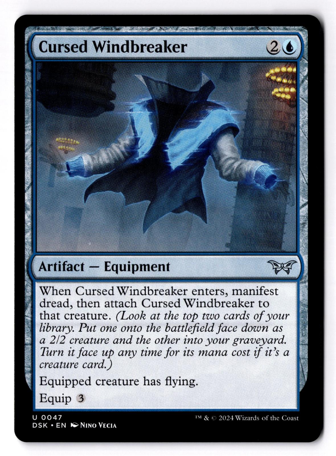 Cursed Windbreaker 47 Duskmourn: House of Horror Magic: The Gathering LP