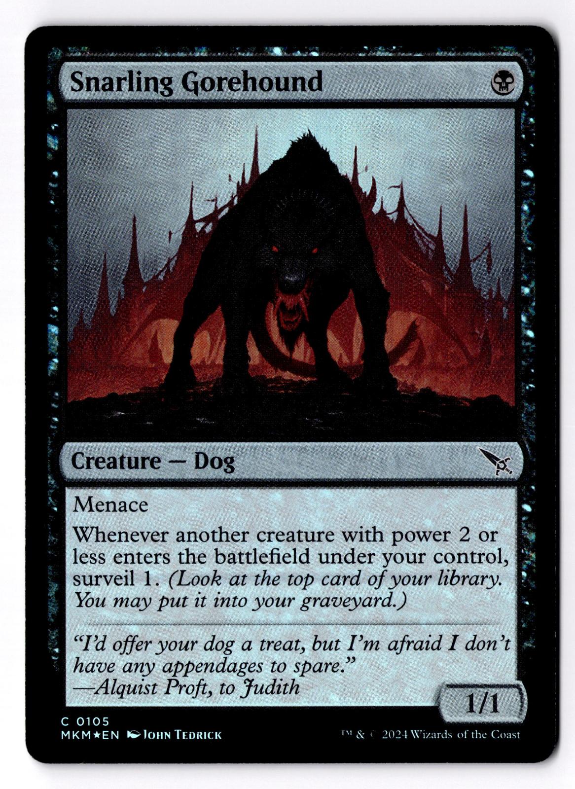 Snarling Gorehound 105 Murders at Karlov Manor Magic: The Gathering Foil LP