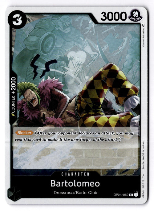 Bartolomeo OP04-089 Rare Kingdoms of Intrigue One Piece Foil Near Mint