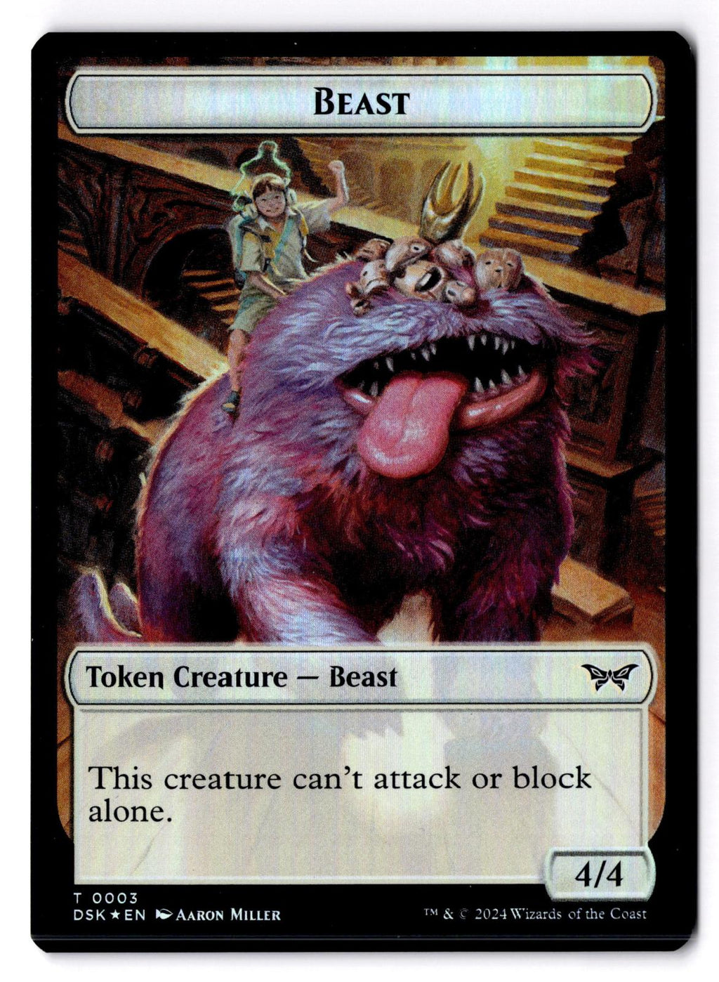 Beast // Manifest Double-Sided Token 3 // 18 Magic: The Gathering Foil LP