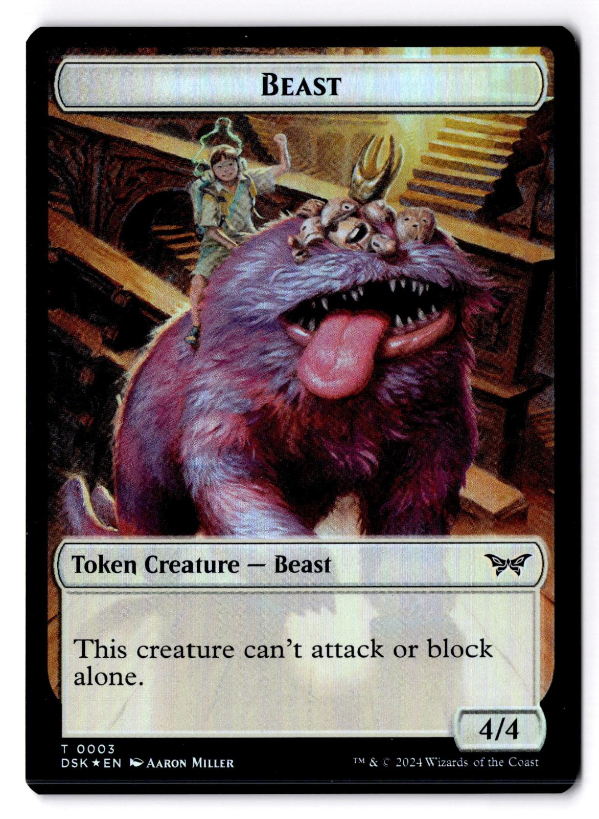 Beast // Manifest Double-Sided Token 3 // 18 Magic: The Gathering Foil LP