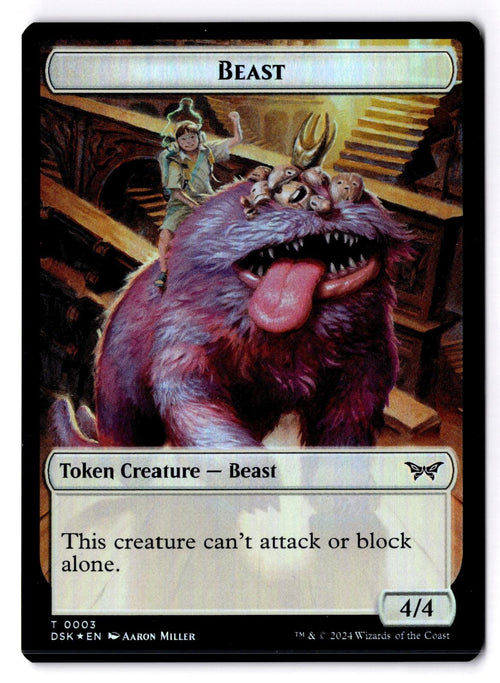 Beast // Manifest Double-Sided Token 3 // 18 Magic: The Gathering Foil LP