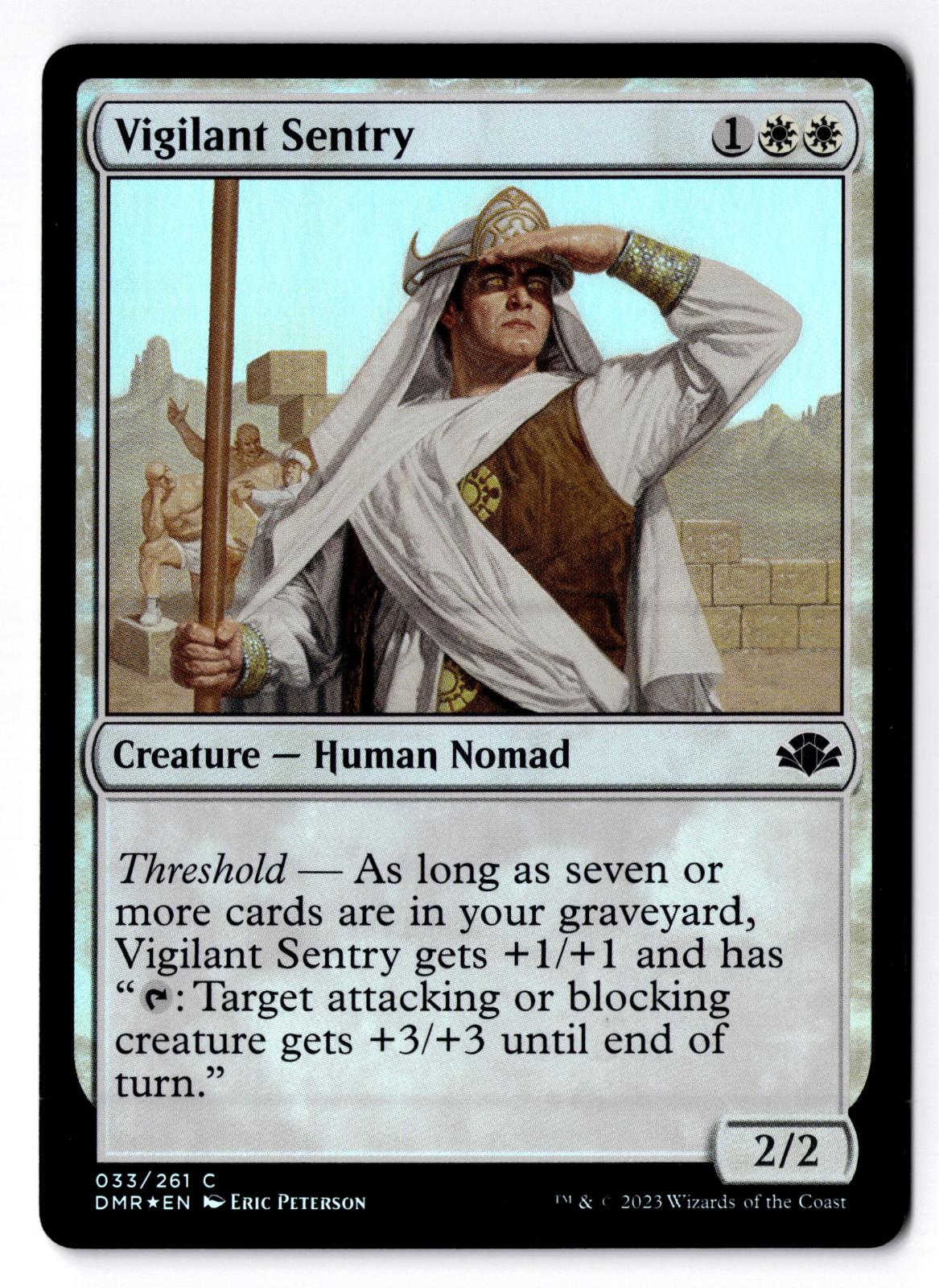 Vigilant Sentry 33 Common Dominaria Remastered Magic: The Gathering Foil LP