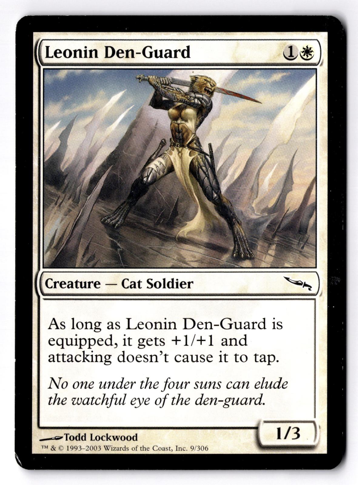 Leonin Den-Guard 9 Common Mirrodin Magic: The Gathering Moderately Played