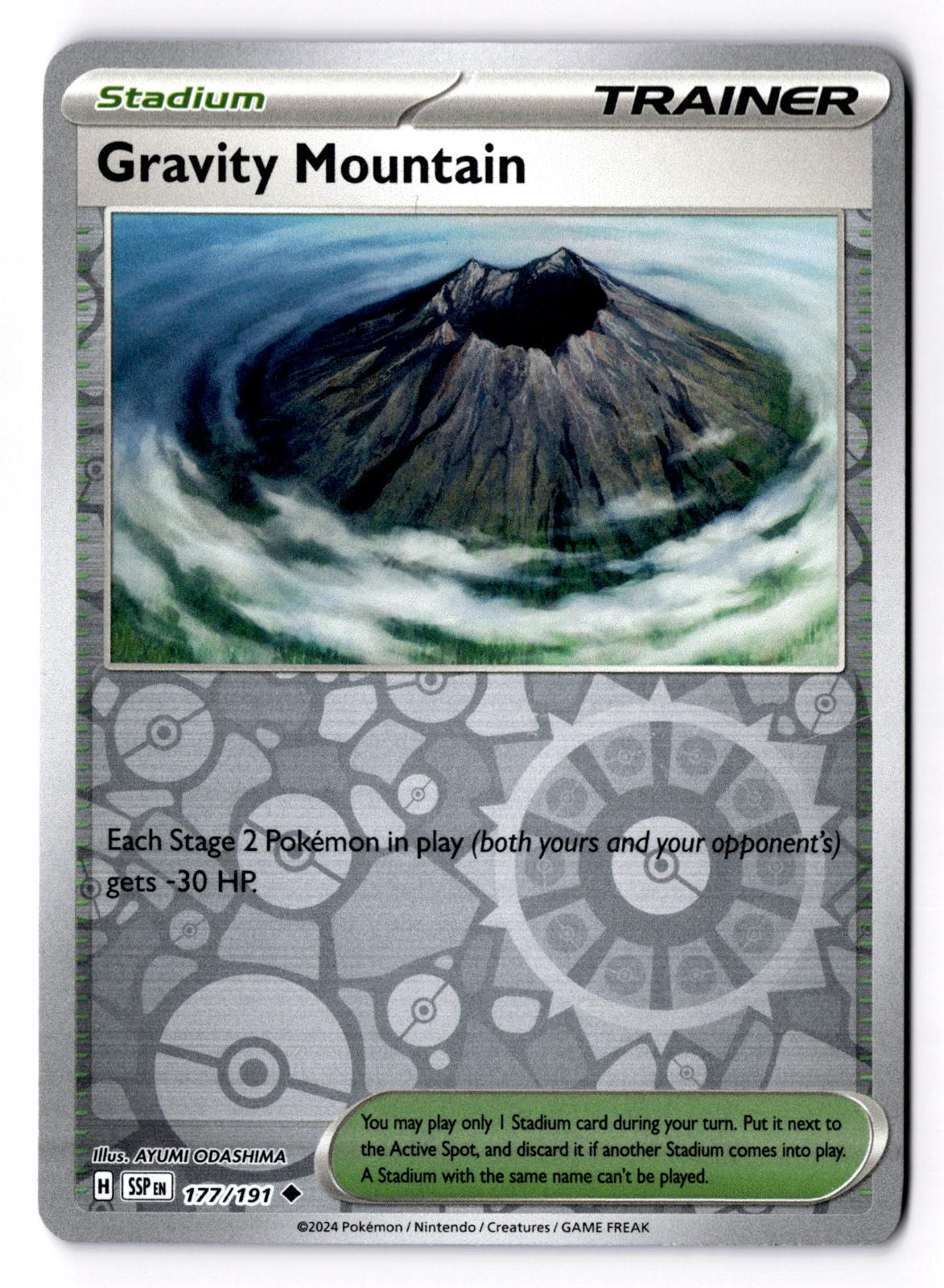Gravity Mountain 177/191 Uncommon Surging Sparks Pokemon Reverse Holo Near Mint