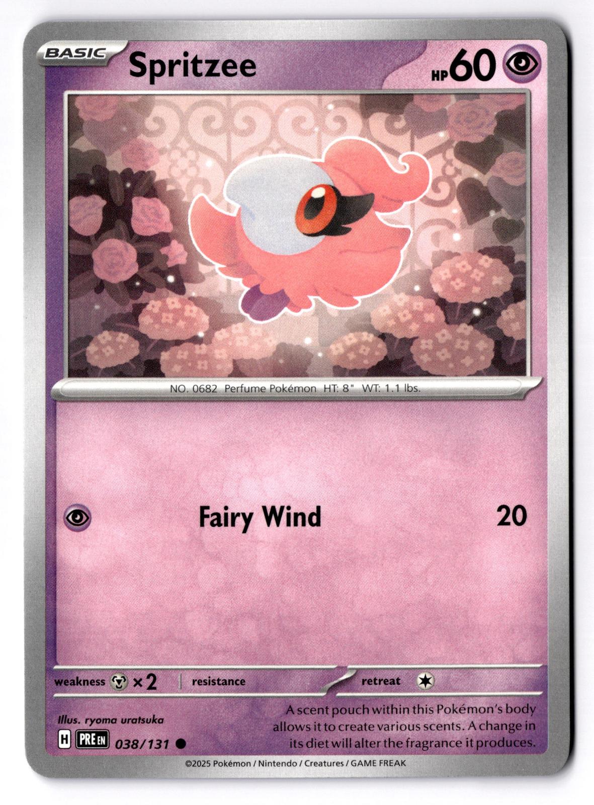 Spritzee 038/131 Common Prismatic Evolutions Pokemon Near Mint