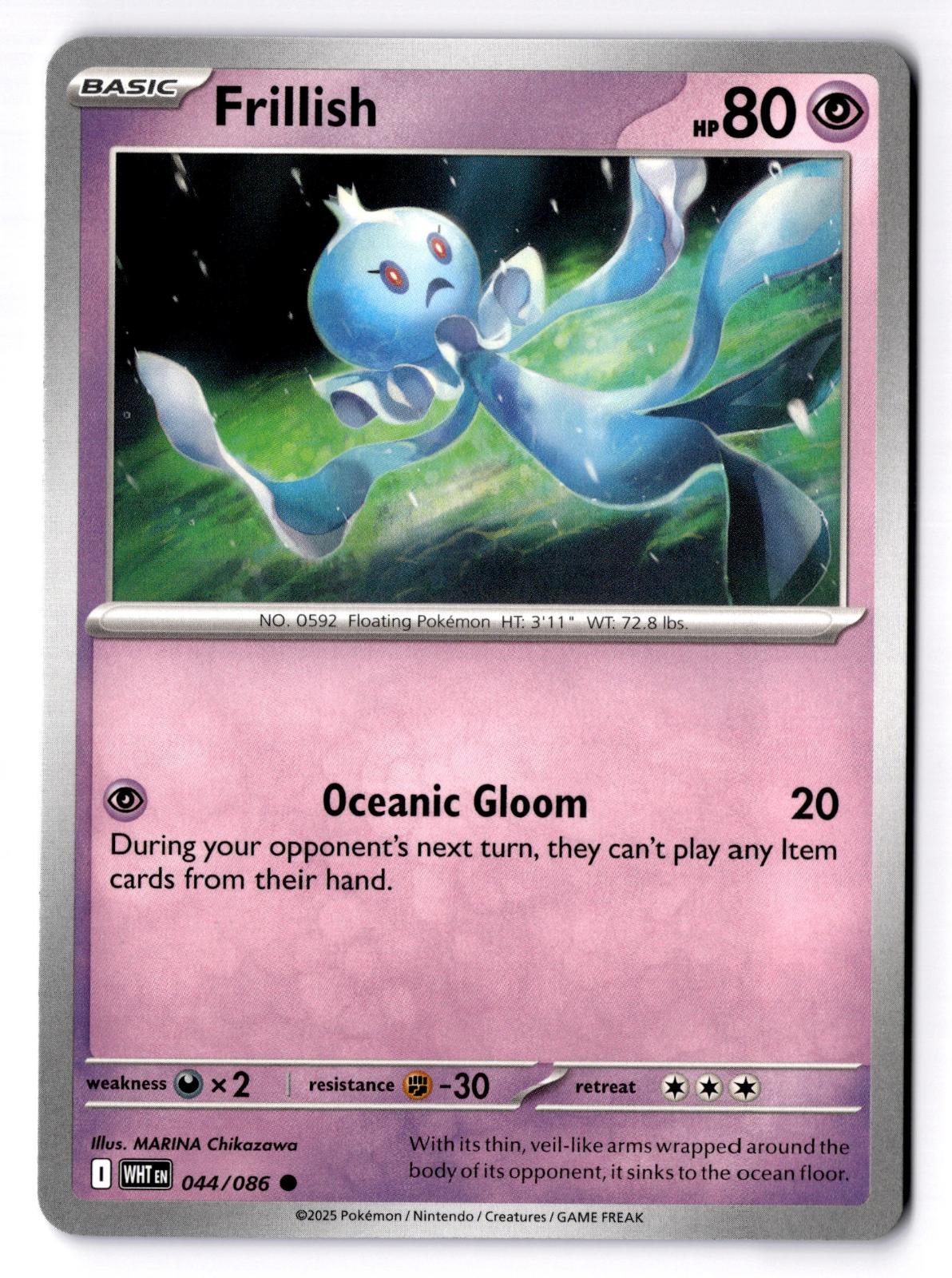 Frillish 044/086 Common White Flare Pokemon Near Mint