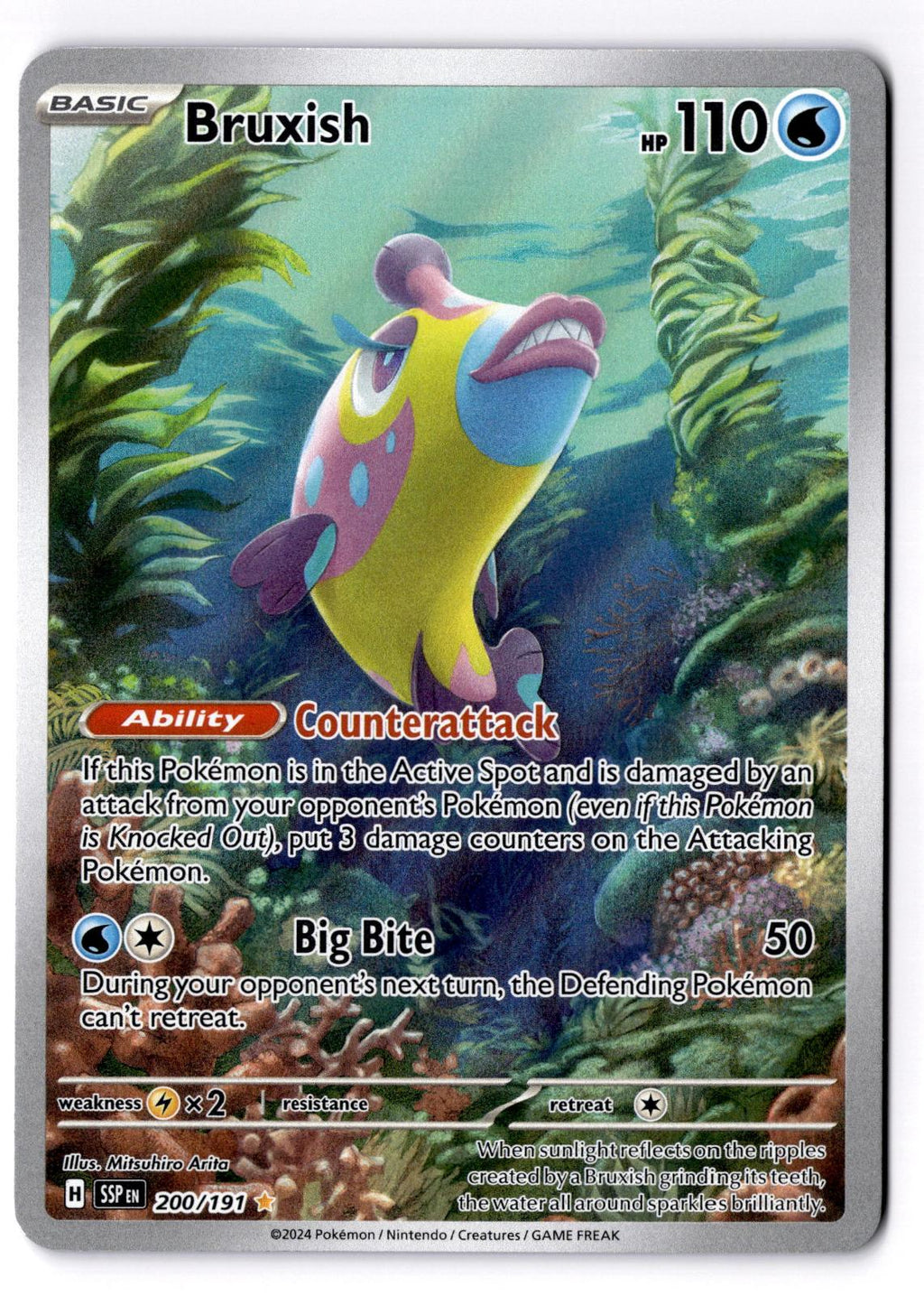 Bruxish 200/191 Illustration Rare Surging Sparks Pokemon Holo Near Mint