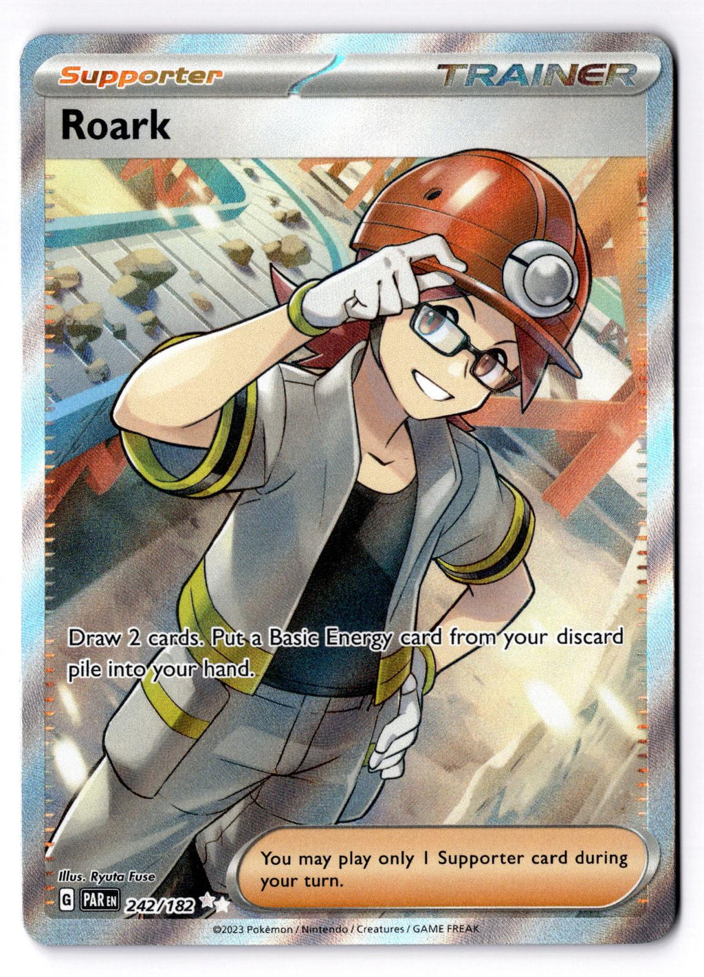 Roark 242/182 Ultra Rare Paradox Rift Pokemon Holo Near Mint