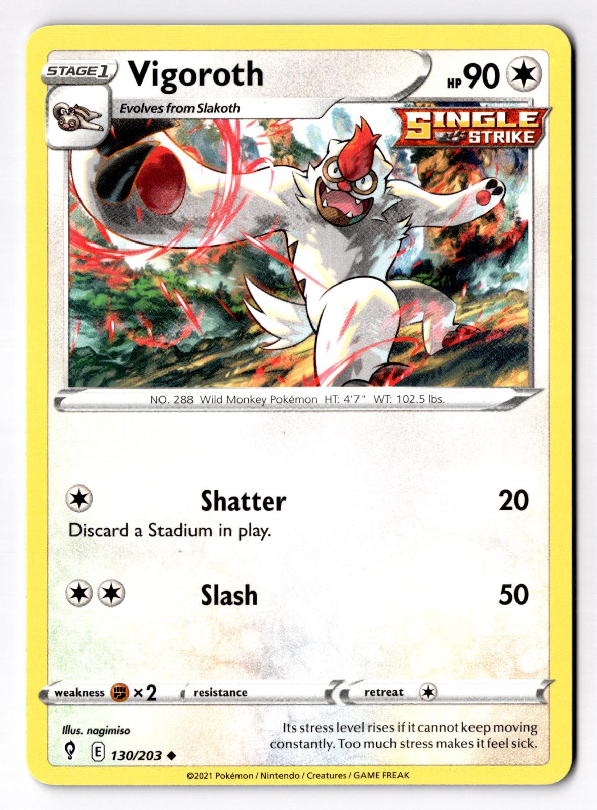Vigoroth 130/203 Uncommon Evolving Skies Pokemon Near Mint
