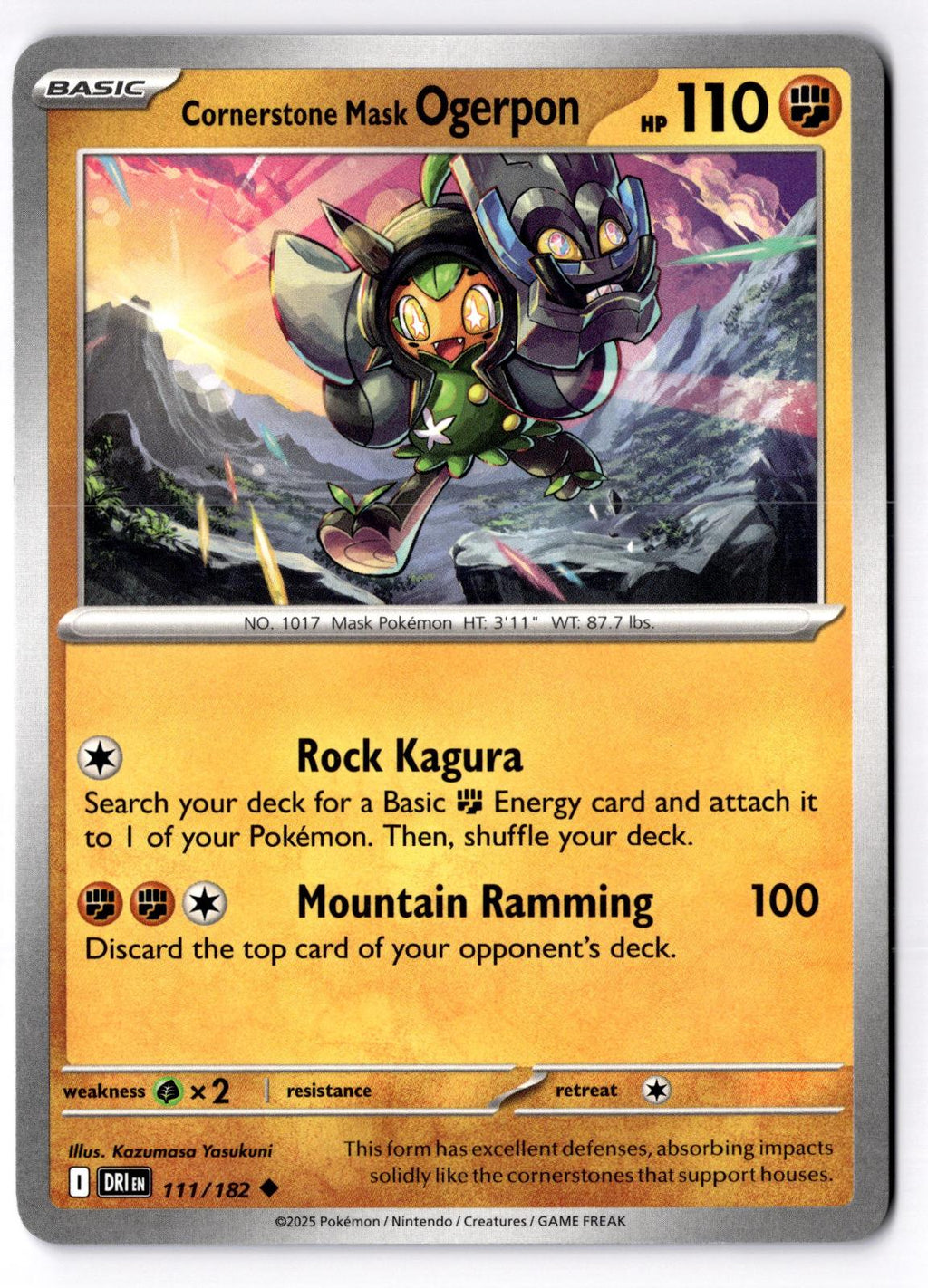 Cornerstone Mask Ogerpon 111/182 Uncommon Destined Rivals Pokemon Near Mint