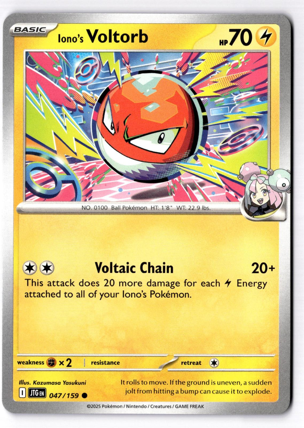 Iono's Voltorb 047/159 Common Journey Together Pokemon Near Mint