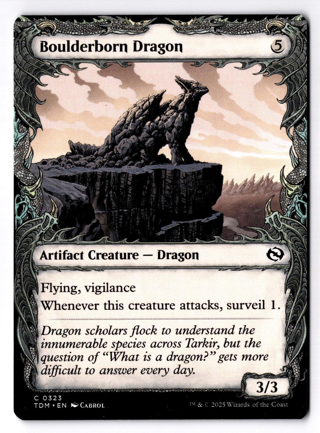 Boulderborn Dragon (Showcase) 323 Tarkir: Dragonstorm Magic: The Gathering LP