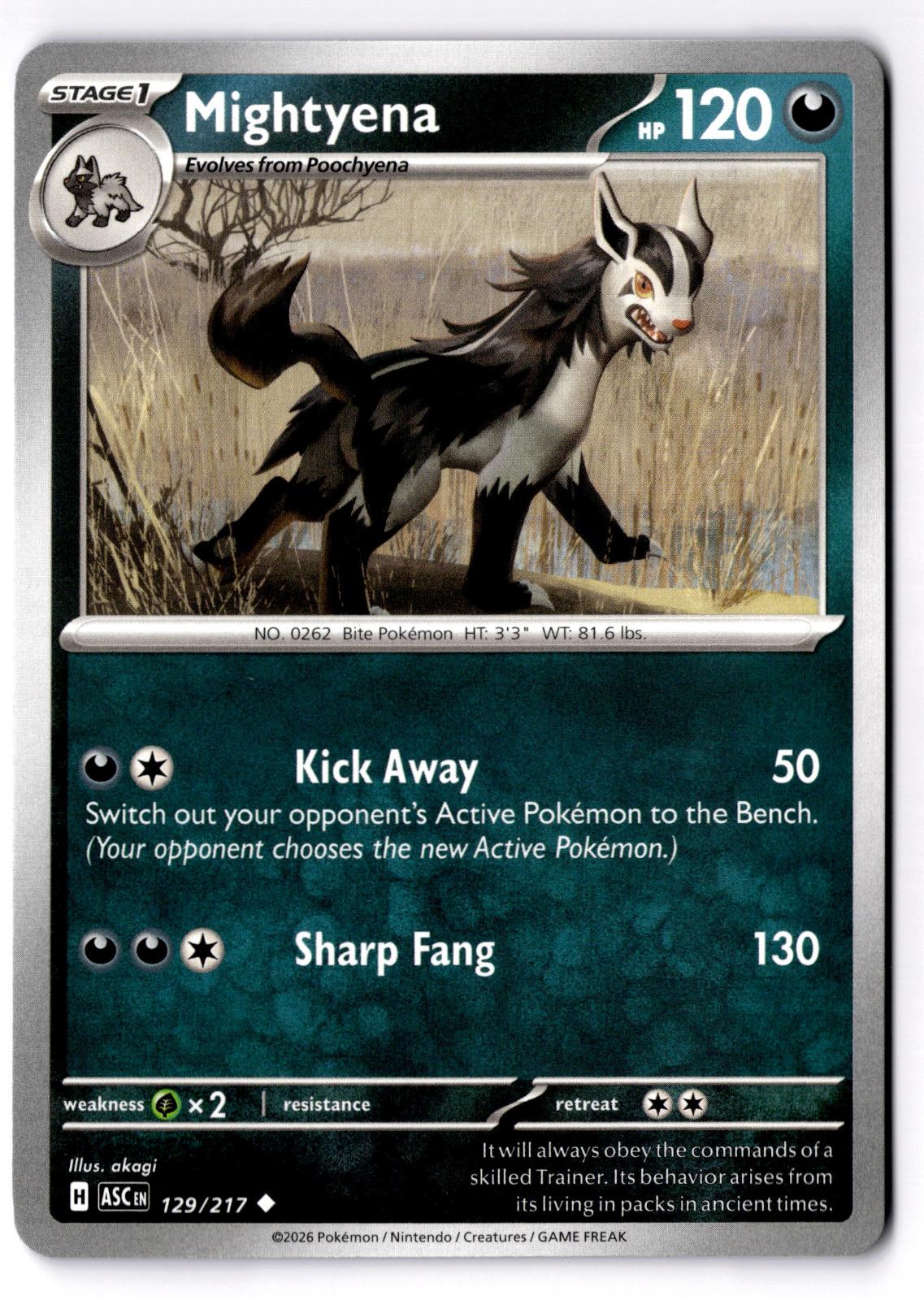 Mightyena 129/217 Uncommon Ascended Heroes Pokemon Near Mint