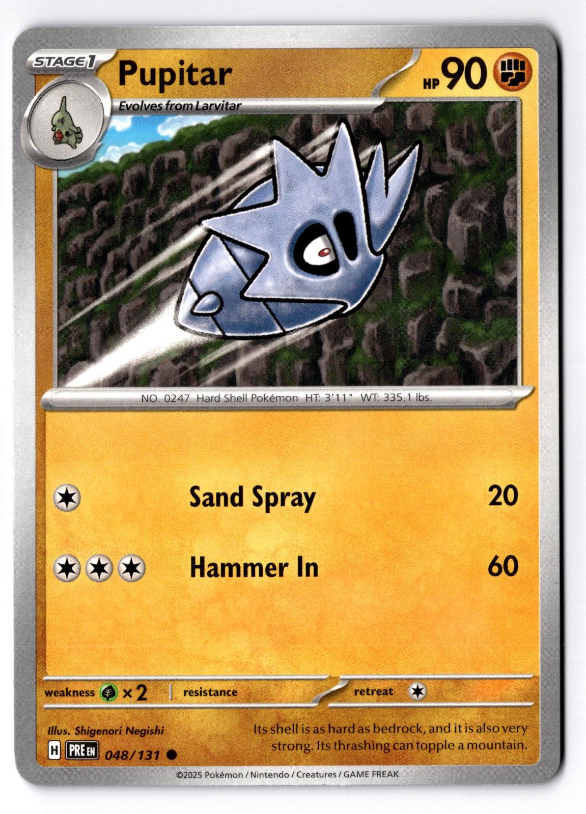 Pupitar 048/131 Common Prismatic Evolutions Pokemon Near Mint
