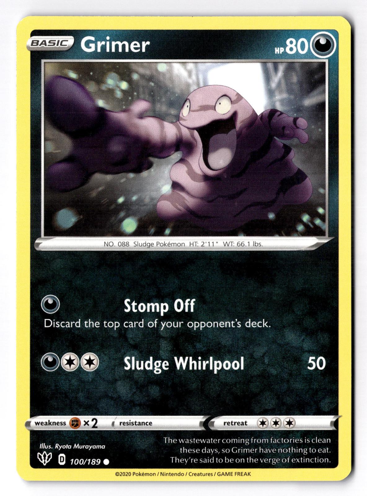Grimer 100/189 Common Darkness Ablaze Pokemon Near Mint