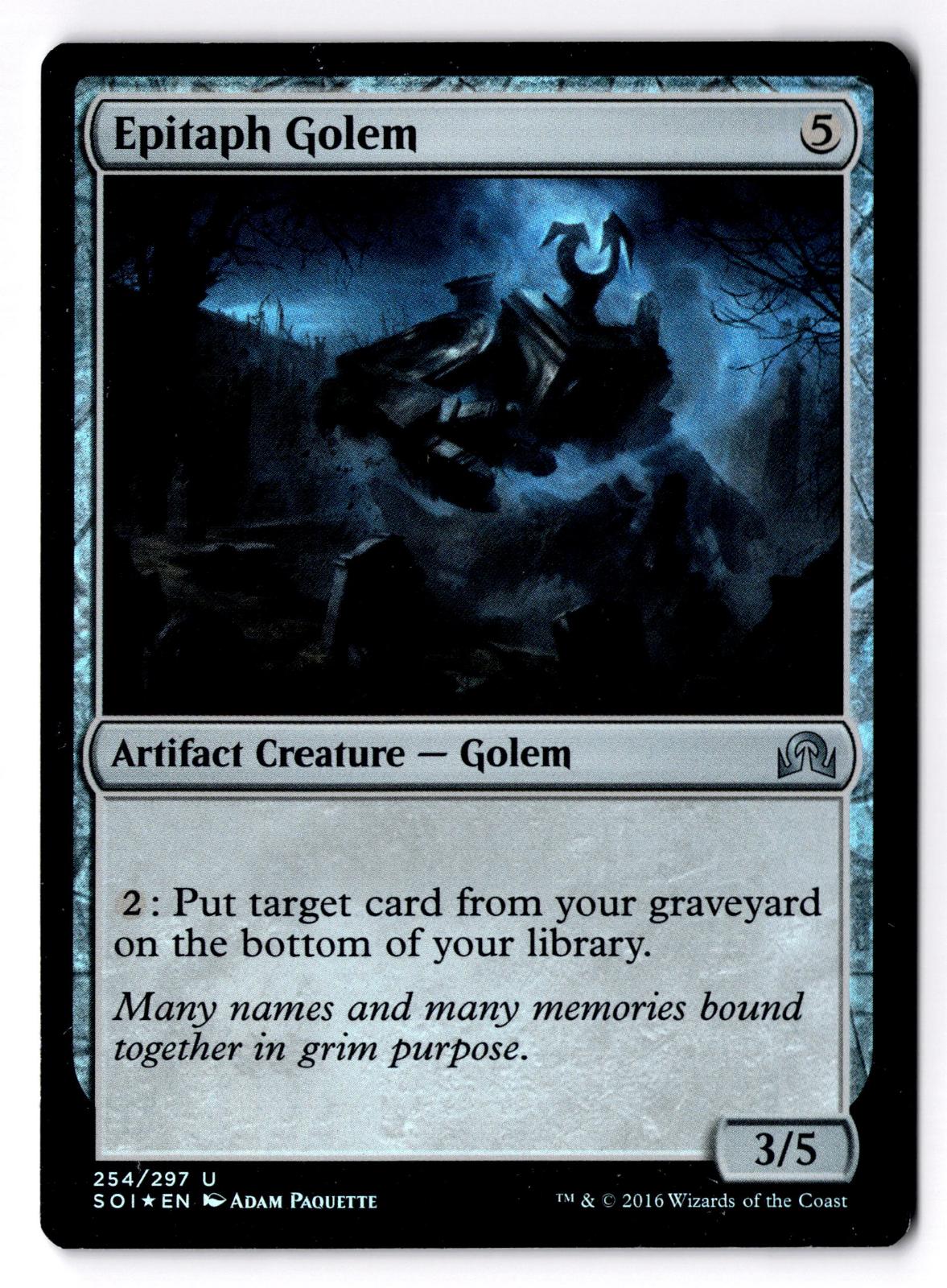 Epitaph Golem 254 Uncommon Shadows over Innistrad Magic: The Gathering Foil LP