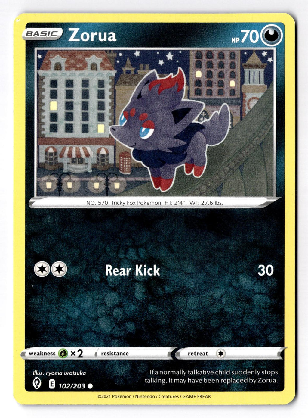 Zorua 102/203 Common Evolving Skies Pokemon Lightly Played