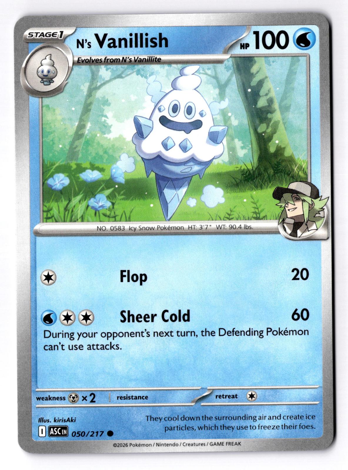 N's Vanillish 050/217 Common Ascended Heroes Pokemon Near Mint