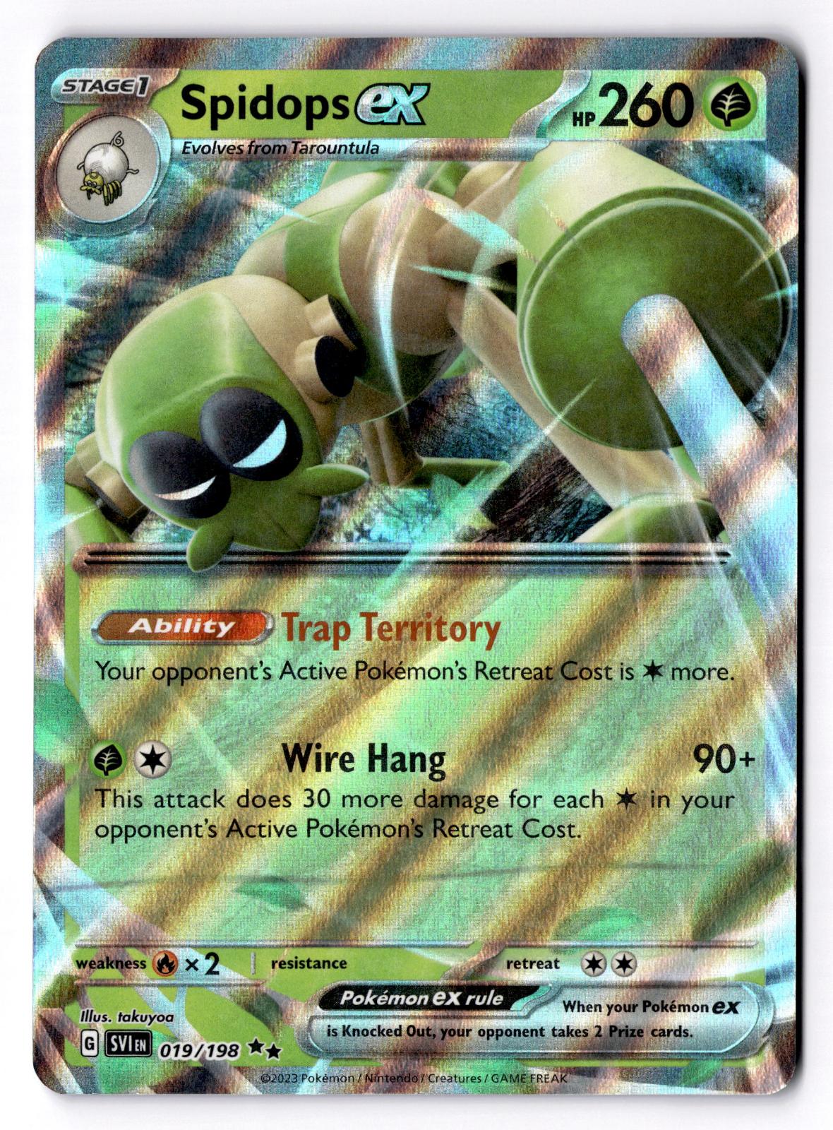 Spidops ex 019/198 Double Rare Scarlet & Violet Pokemon Holo Near Mint