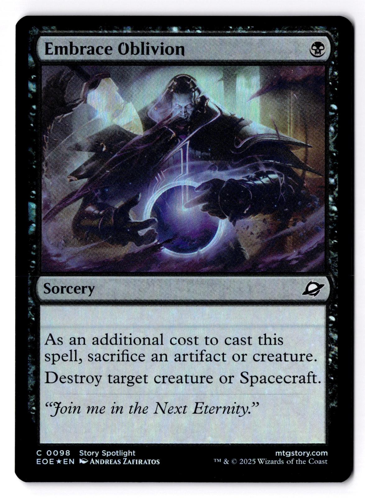Embrace Oblivion 98 Common Edge of Eternities Magic: The Gathering Foil LP