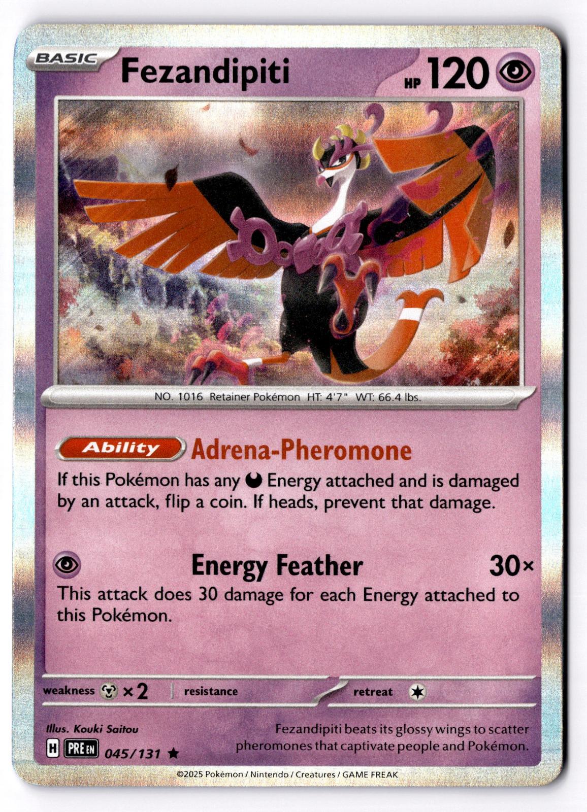 Fezandipiti 045/131 Holo Rare Prismatic Evolutions Pokemon Lightly Played