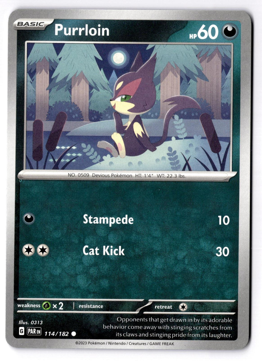 Purrloin 114/182 Common Paradox Rift Pokemon Near Mint