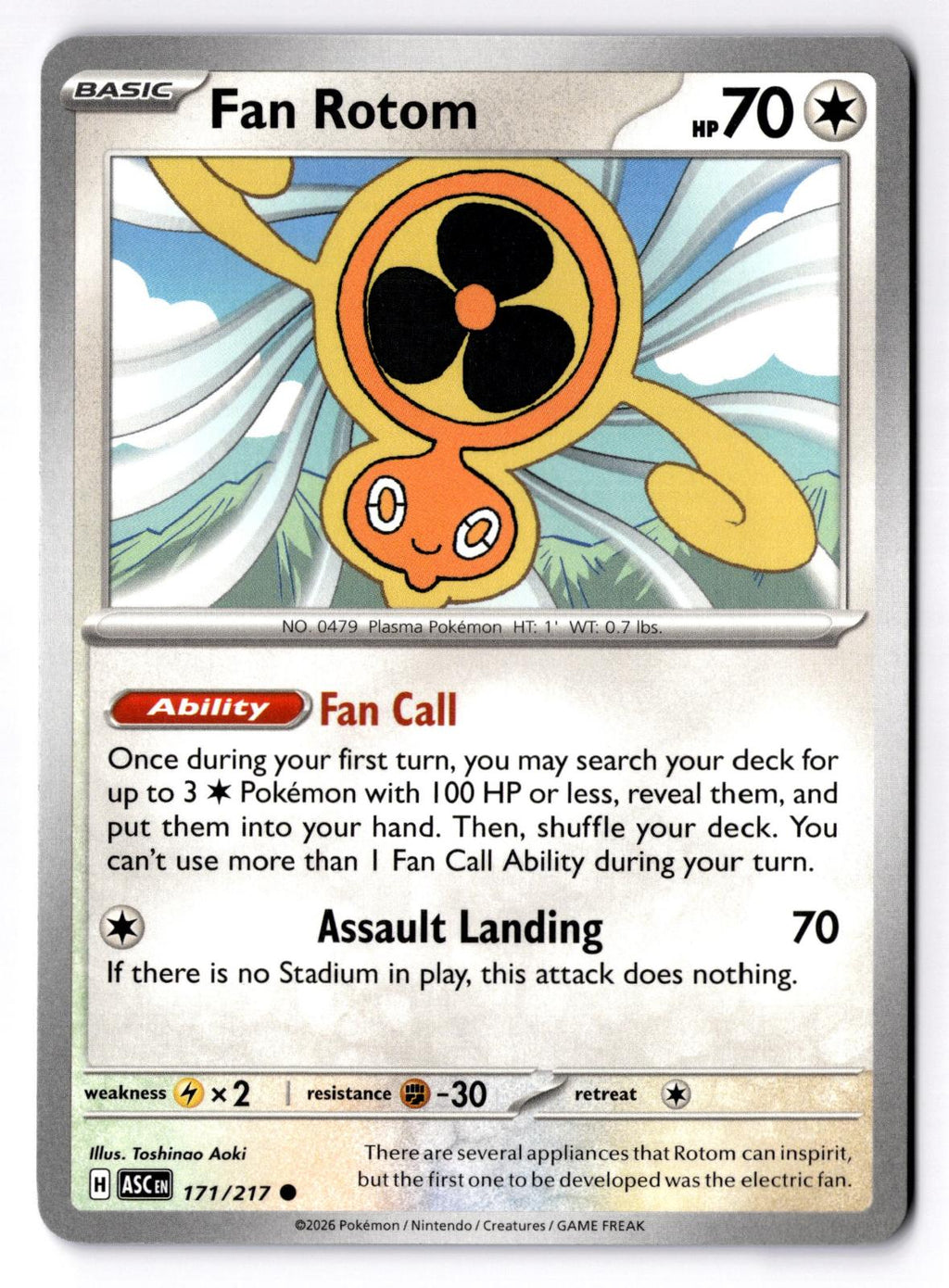Fan Rotom 171/217 Common Ascended Heroes Pokemon Near Mint