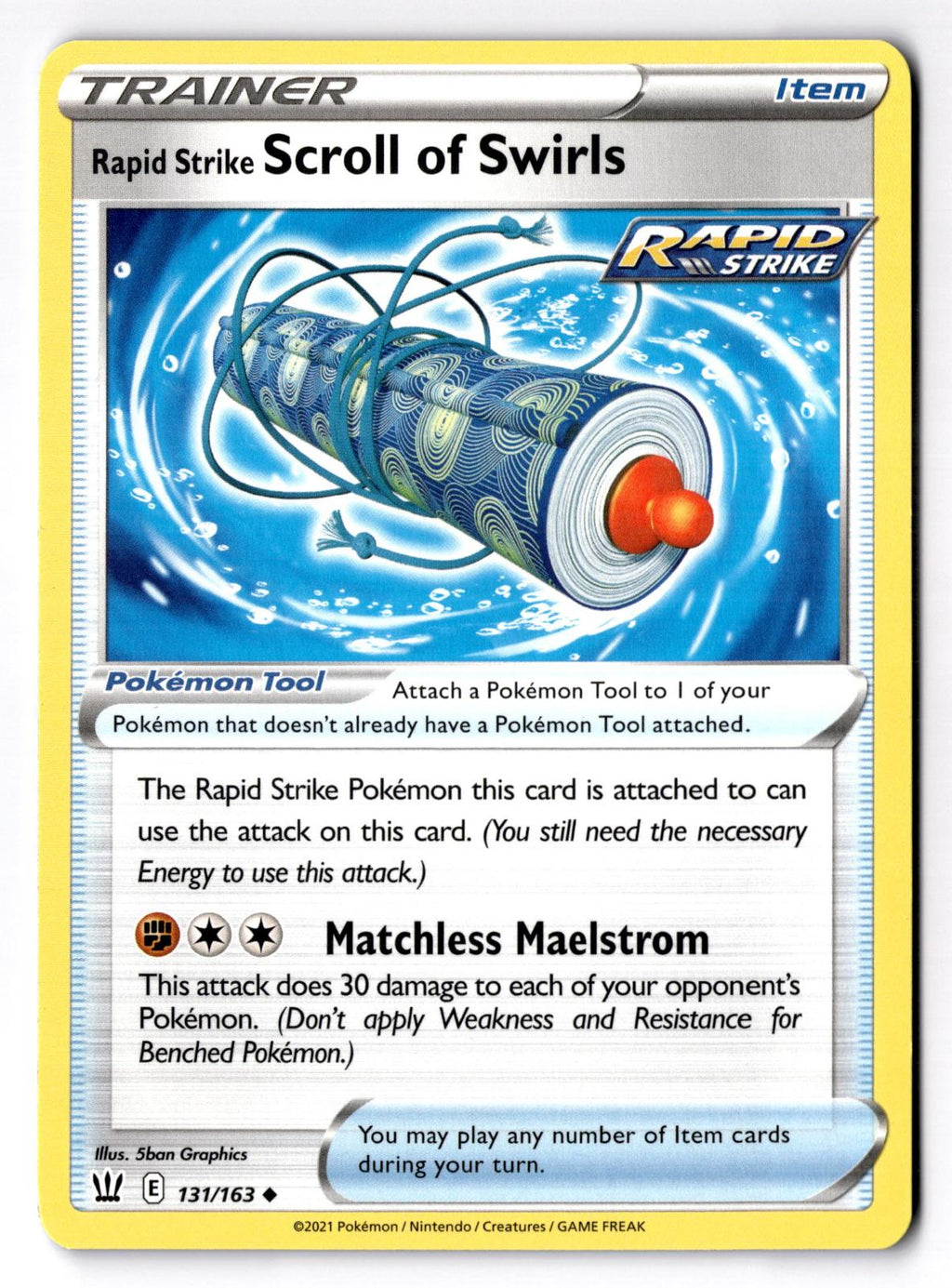Rapid Strike Scroll of Swirls 131/163 Uncommon Battle Styles Pokemon Near Mint